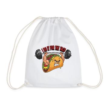 Taco Stark Hantel Barbell Fitness Workout Mexican  - Turnbeutel - Weiß - Vorne