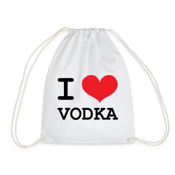 I Love Vodka - Alcohol - Drawstring Bag - white - Front