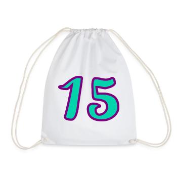 15. 15 YEARS. 15th ANNIVERSARY. 15 YEAR ANNIVERSARY. - Drawstring Bag - white - Front