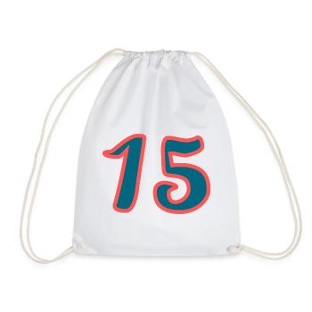 15. 15 ANS. 15e ANNIVERSAIRE. ANNIVERSAIRE 15 ANS. - Sac de sport léger - blanc - Devant