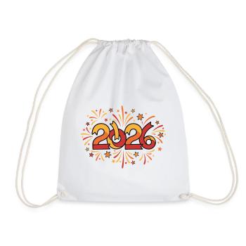 2026 Fireworks Celebration New Year's Eve - Drawstring Bag - white - Front