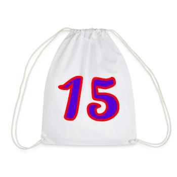 15. 15 YEARS. 15th ANNIVERSARY. 15 YEAR ANNIVERSARY. - Drawstring Bag - white - Front