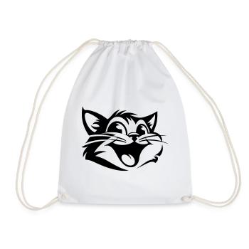 Laughing Cat | Funny Cats T-Shirt - Drawstring Bag - white - Front