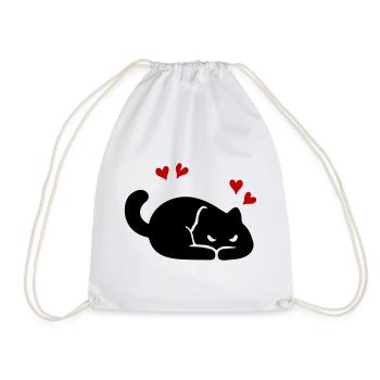 Katze Herz Liebe - Turnbeutel - Weiß - Vorne
