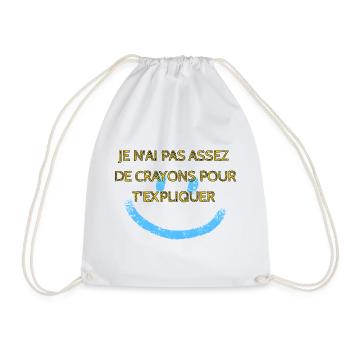 Je n'ai pas assez de crayon pour t'expliquer. - Sac de sport léger - blanc - Devant