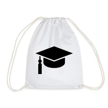 Abi, graduation cap, college hat, graduation - Drawstring Bag - white - Front