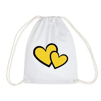Cœur jaune cadeau de rassemblement de cœurs jaunes - Sac de sport léger - blanc - Devant