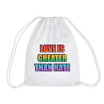 L’amour est plus grand que la haine arc-en-ciel - Sac de sport léger - blanc - Devant