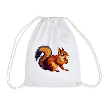 Écureuil brun orange avec motif de noix de gland - Sac de sport léger - blanc - Devant