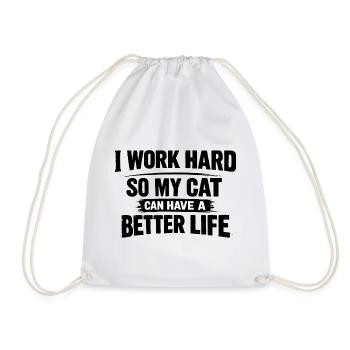 C’est drôle de travailler dur pour mon chat - Sac de sport léger - blanc - Devant