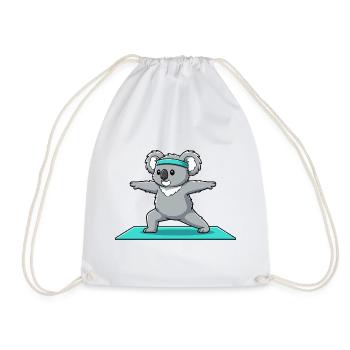 Yoga-Koala-Bär macht Krieger-Pose - Turnbeutel - Weiß - Vorne