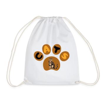 Chat - Sac de sport léger - blanc - Devant