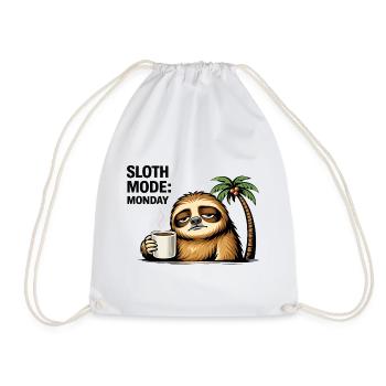 Sloth Mode Monday Coffee - Drawstring Bag - white - Front