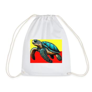 turtle - Drawstring Bag - white - Front