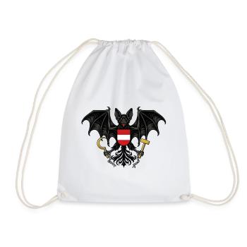 Austria Federal Bat - Gothic Coat of Arms - Drawstring Bag - white - Front