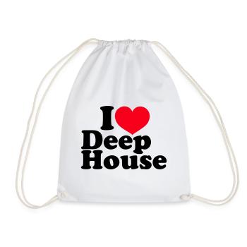I Love Deep House - Drawstring Bag - white - Front