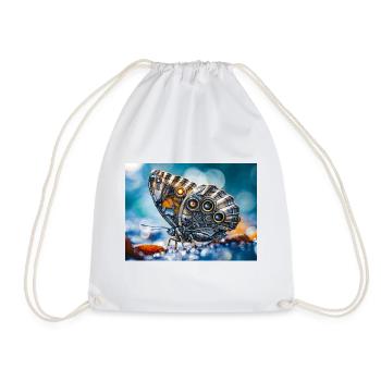 Robotik-Schmetterling - Turnbeutel - Weiß - Vorne