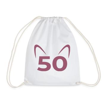 Fünfzig 50. Geburtstag - Turnbeutel - Weiß - Vorne