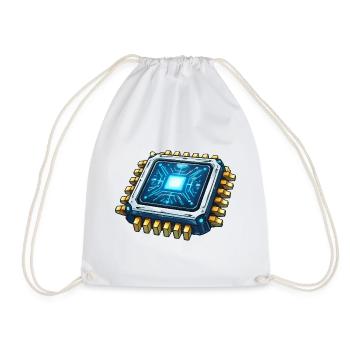 Luminous Microchip Digital Core - Drawstring Bag - white - Front