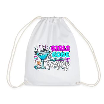Voyage de vacances en famille Girls Partis en Croisière 2026 - Sac de sport léger - blanc - Devant