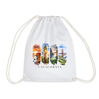 California Urlaub Travel – Golden State Motiv - Turnbeutel - Weiß - Vorne