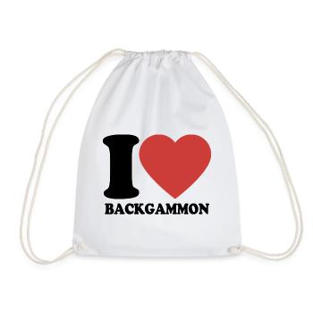 J’adore le backgammon | Jeu de société | Don - Sac de sport léger - blanc - Devant