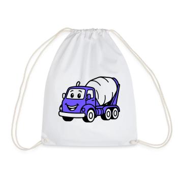 Construction Wagon Kids - Drawstring Bag - white - Front