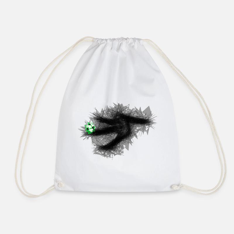 Soccer Soccer Player Ball Art - Drawstring Bag - white