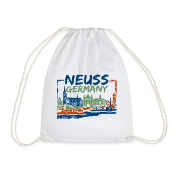 Neuss Germany Skyline Harbor and Cathedral - Turnbeutel - Weiß - Vorne