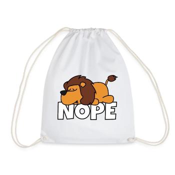 Lazy Lion Nope Not Today Lazy Safari Africa - Drawstring Bag - white - Front