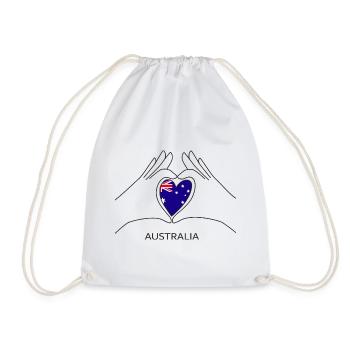 Australien Herz in Australischer Flagge Australia - Turnbeutel - Weiß - Vorne