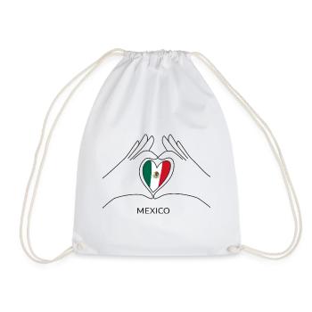 Mexico Herz mit Mexikanischer Flagge Mexiko Fan - Turnbeutel - Weiß - Vorne