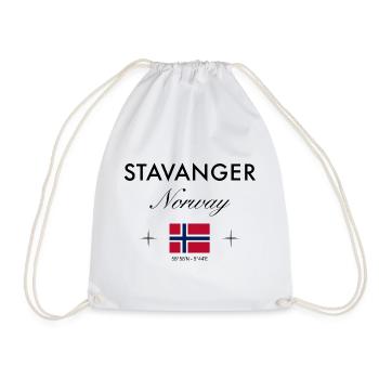 Stavanger Norwegen Koordinaten Reise Souvenir - Turnbeutel - Weiß - Vorne