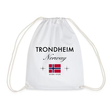 Trondheim Norwegen Koordinaten Reise Souvenir - Turnbeutel - Weiß - Vorne