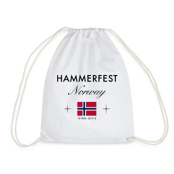 Hammerfest Norwegen Koordinaten Reise Souvenir - Turnbeutel - Weiß - Vorne
