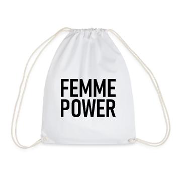 femme Power - Woman - Women - Women's Power - Women - Drawstring Bag - white - Front