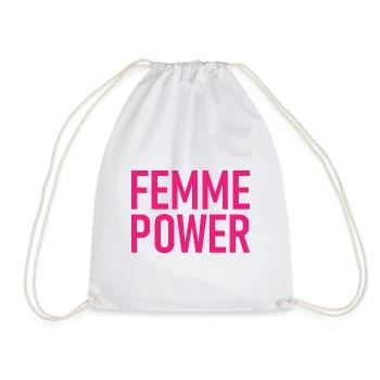 femme Power - Woman - Women - Women's Power - Women - Drawstring Bag - white - Front