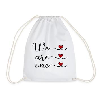 We are one Unity Team Design - Drawstring Bag - white - Front
