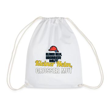 Kleiner Helm, großer Mut – Jugendfeuerwehr Shirt - Turnbeutel - Weiß - Vorne