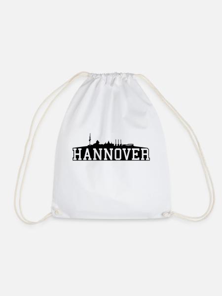 Hannover // Skyline // Silhouette // Skylineshirt - Turnbeutel - Weiß