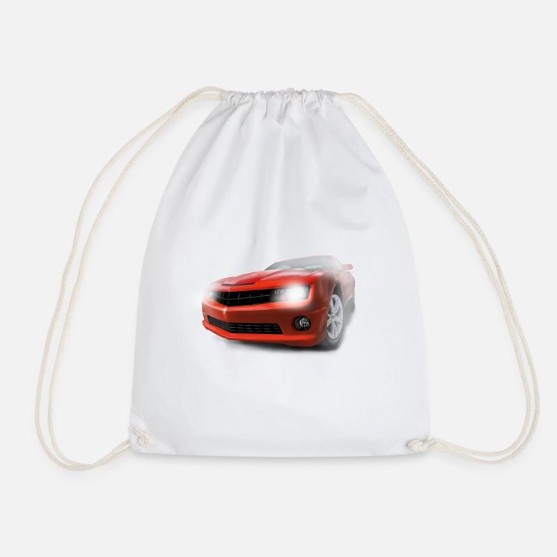 sport car - Drawstring Bag - white