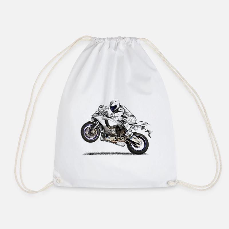 Motorrad - Turnbeutel - Weiß