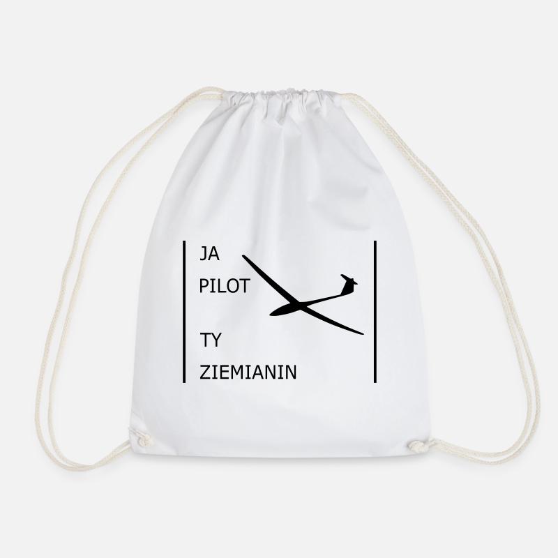 Glider pilot szybowcowy - Drawstring Bag - white