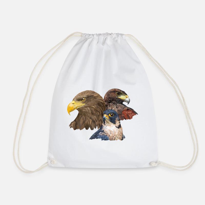 Pigargo and Falcon - Drawstring Bag - white