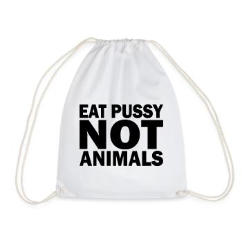 Eat pussy not animals - Drawstring Bag - white - Front