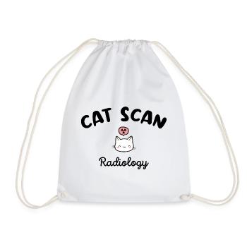 CAT SCAN Radio Manipulator Cat Radiology - Drawstring Bag - white - Front
