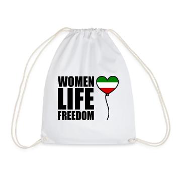 Women life freedom - Drawstring Bag - white - Front