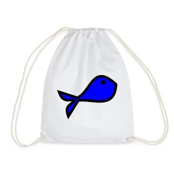 SARDINE. FISH. APRIL FOOL. EASTER. SEA - Drawstring Bag - white - Front