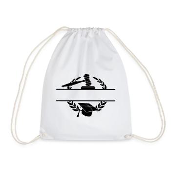Lawyer monogram with hat and hammer - Drawstring Bag - white - Front