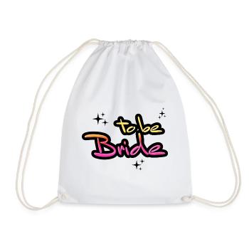 Bride to be retro look bachelor party engagement bachelor party - Drawstring Bag - white - Front